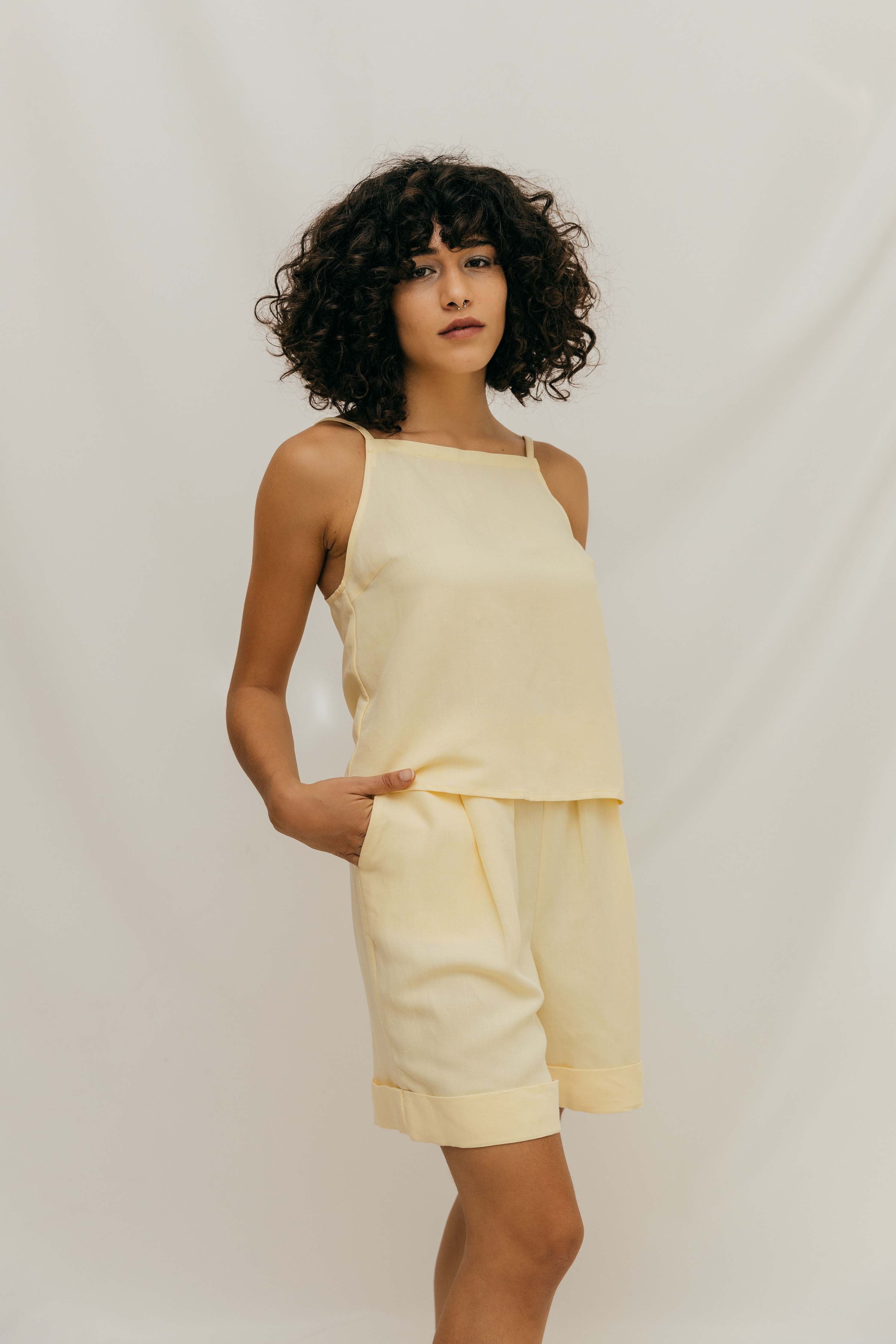 Kaia Linen Shorts - Butter