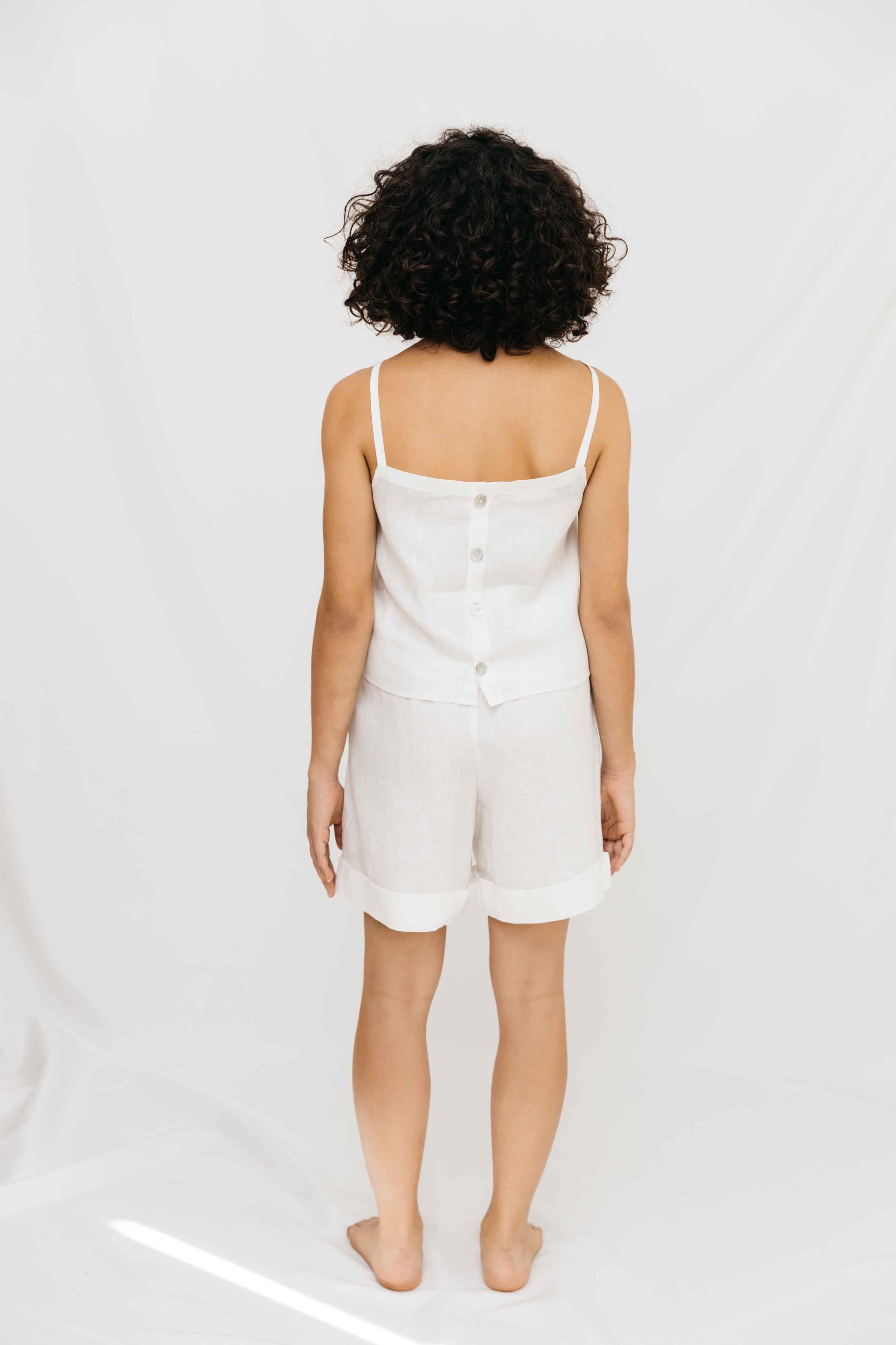 Kaia Linen Shorts - White