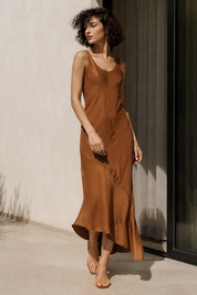 Mary Dress - Asymmetrical Silk Slip-On