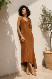 Mary Dress - Asymmetrical Silk Slip-On