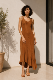 Mary Dress - Asymmetrical Silk Slip-On