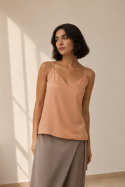 Nina Silk Camisole - Salmon