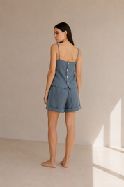 Linen Camisole - Teal