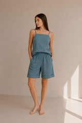 Kaia Linen Shorts - Teal