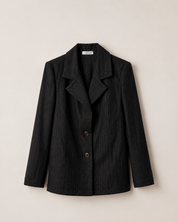 Jackie Wool Blazer — Grey Stripe