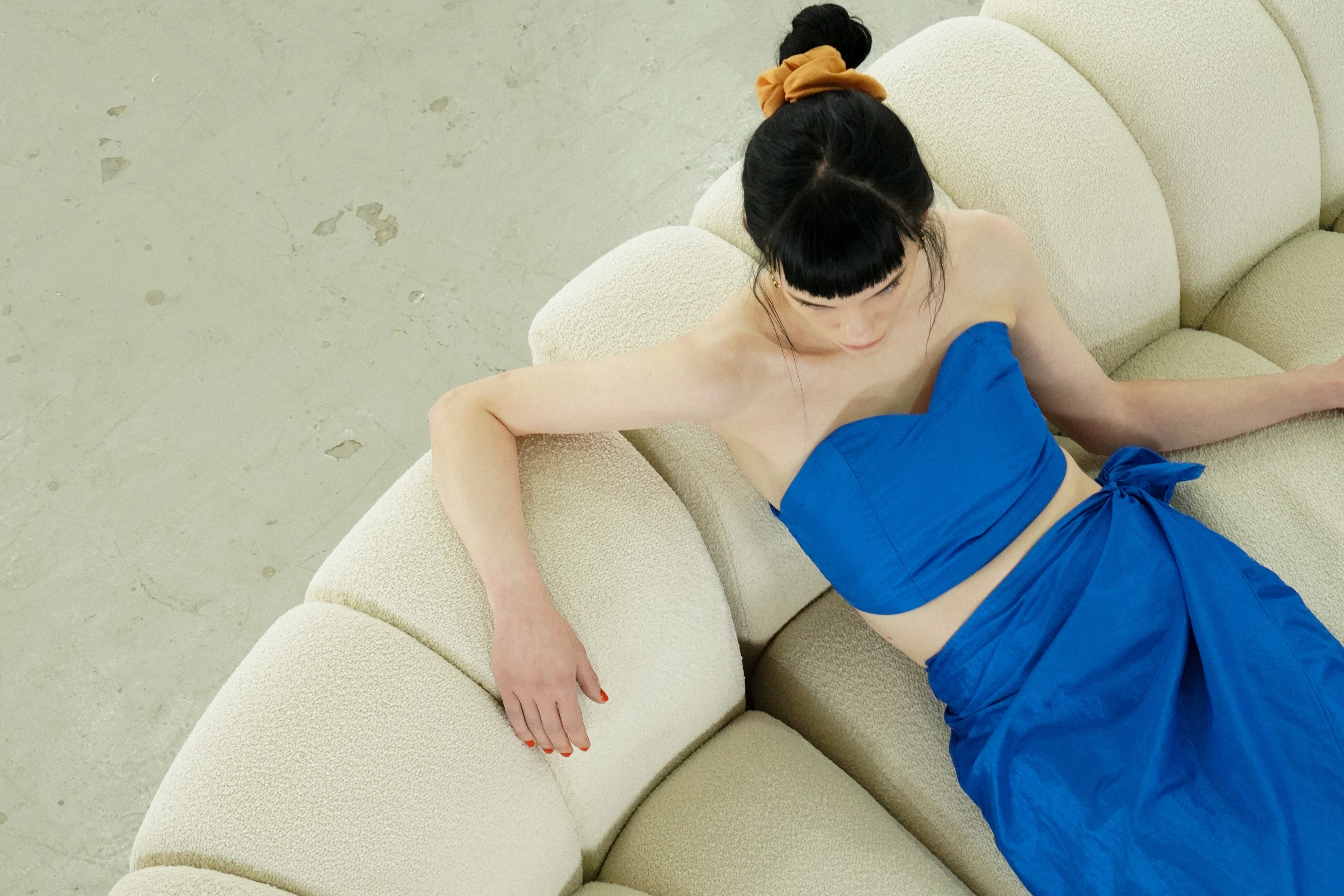 Denise Taffeta Crop Top - Electric Blue