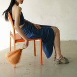 Clara Silk Bucket Handbag - Melon