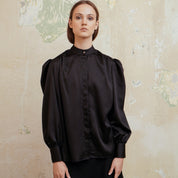 Silk Nada Shirt with Puffed Sleeves