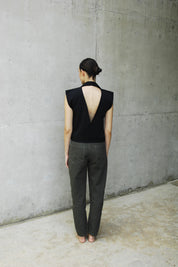 Capri Vest Black - Timeless Crepe Elegance