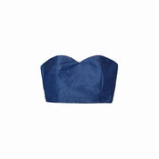 Denise Taffeta Crop Top - Night Blue