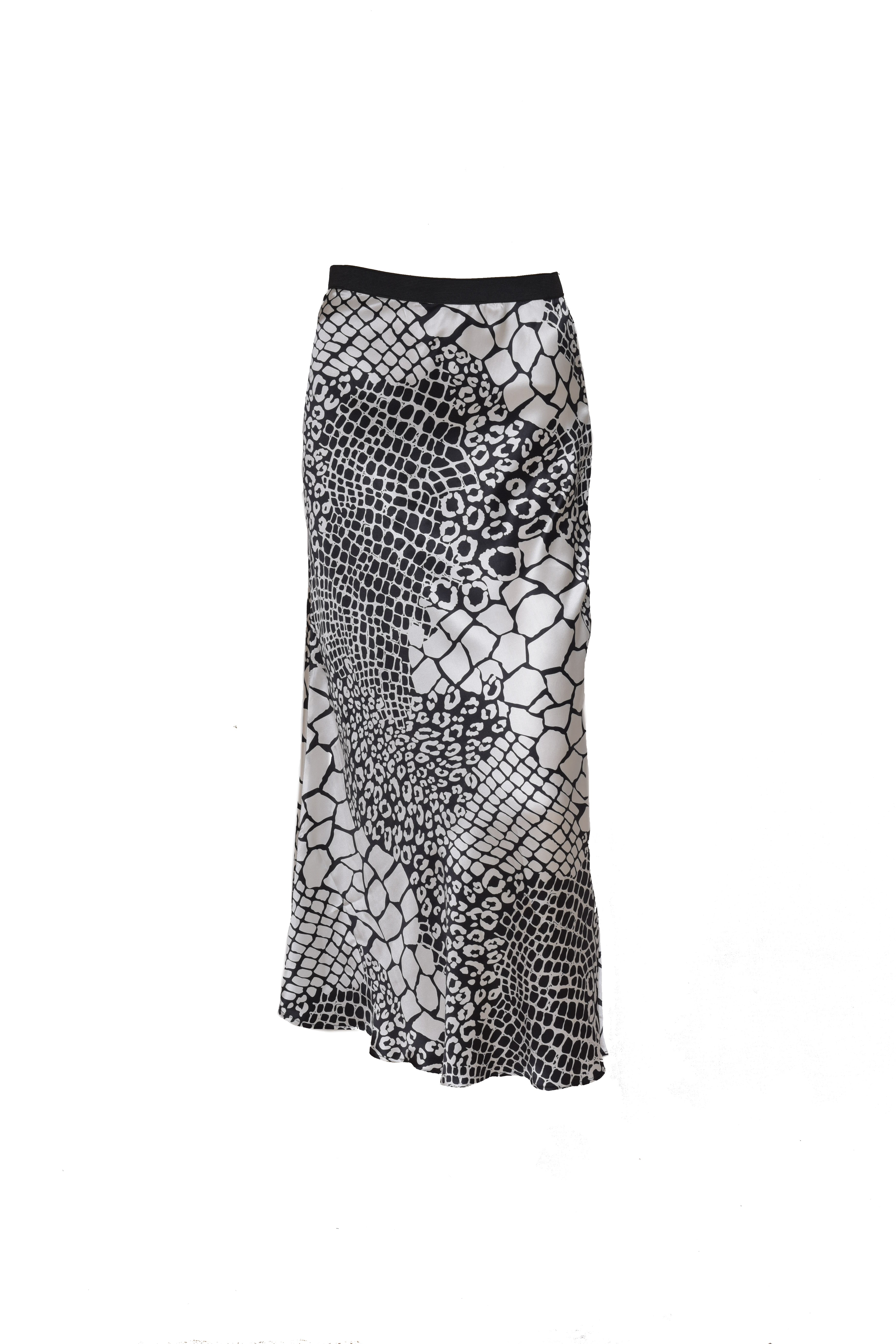 Patterned Silk Slip Skirt