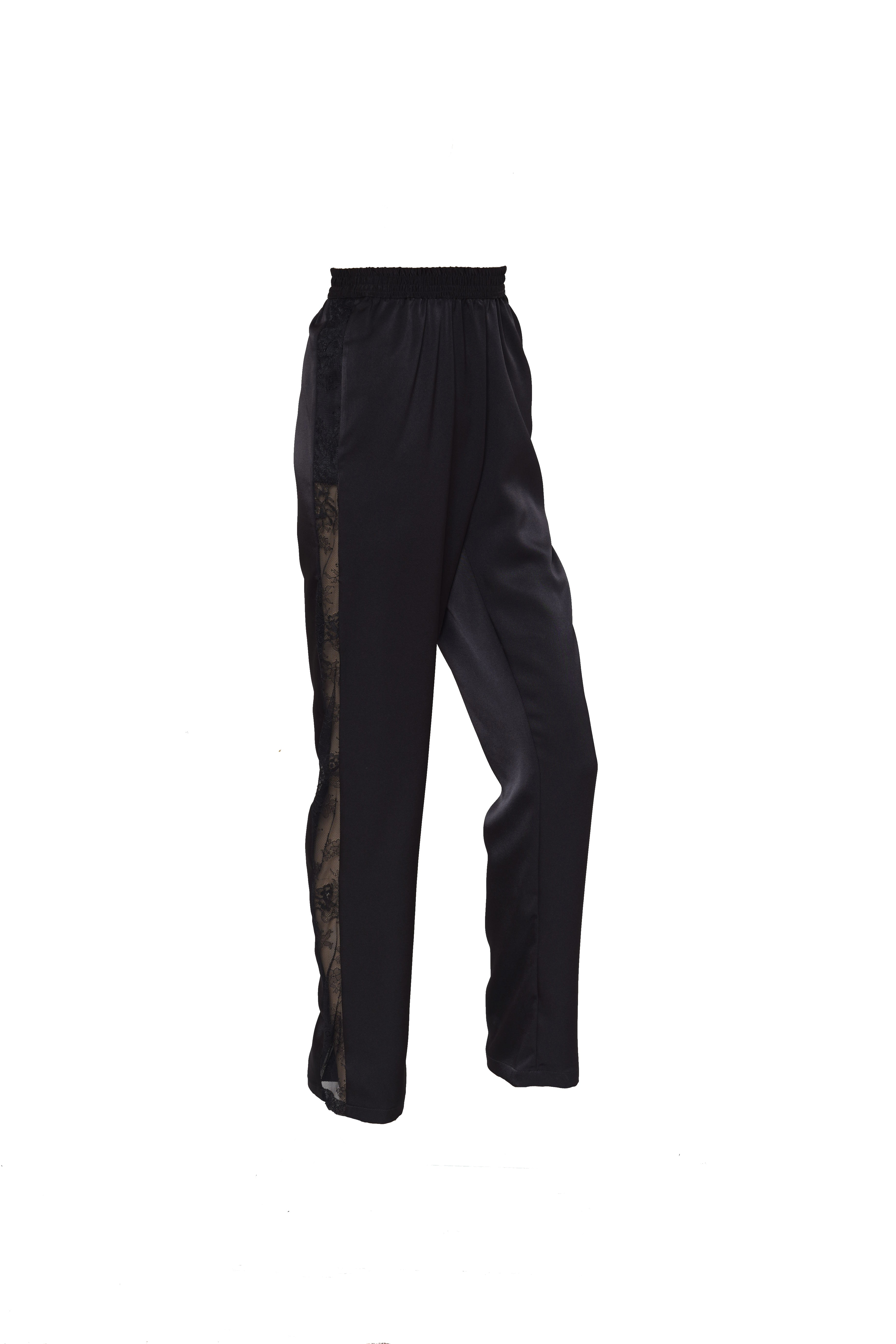 Silk Lace Track Pants