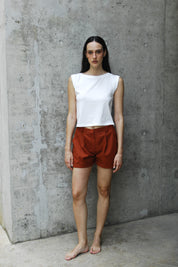 Leyla Cotton Shorts - Maroon