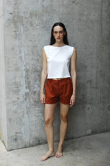 Leyla Cotton Shorts - Maroon