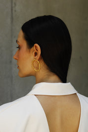 Sia Sculptural Twist Hoop Earrings