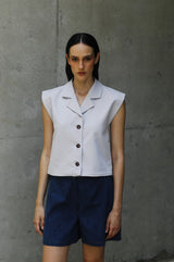 Capri Vest - Timeless Crepe Elegance