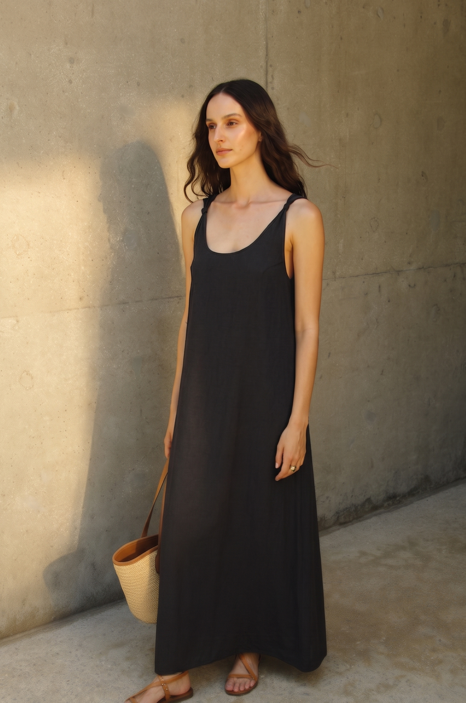 Jouri Maxi Dress - Chic A-Line Black