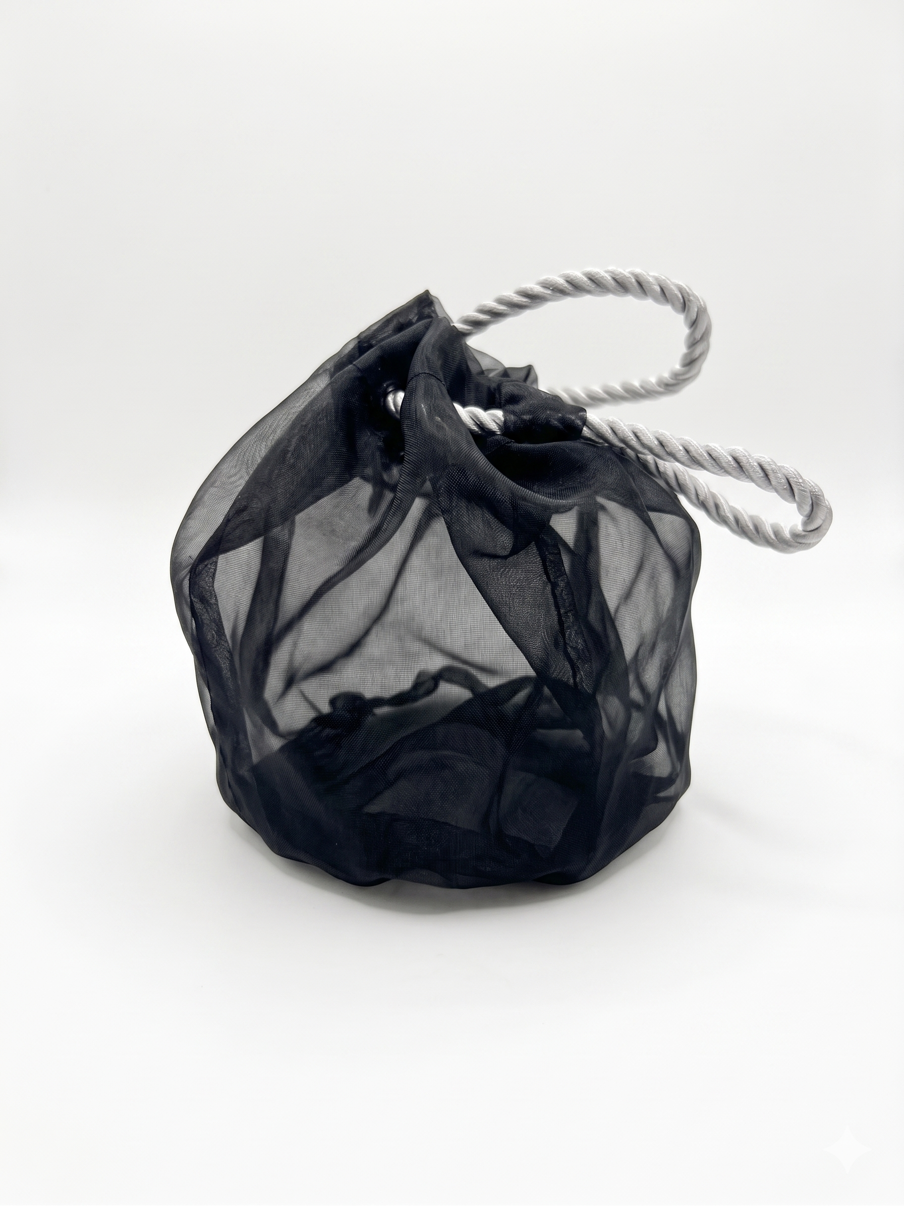 Clara Silk Bucket Handbag - Black