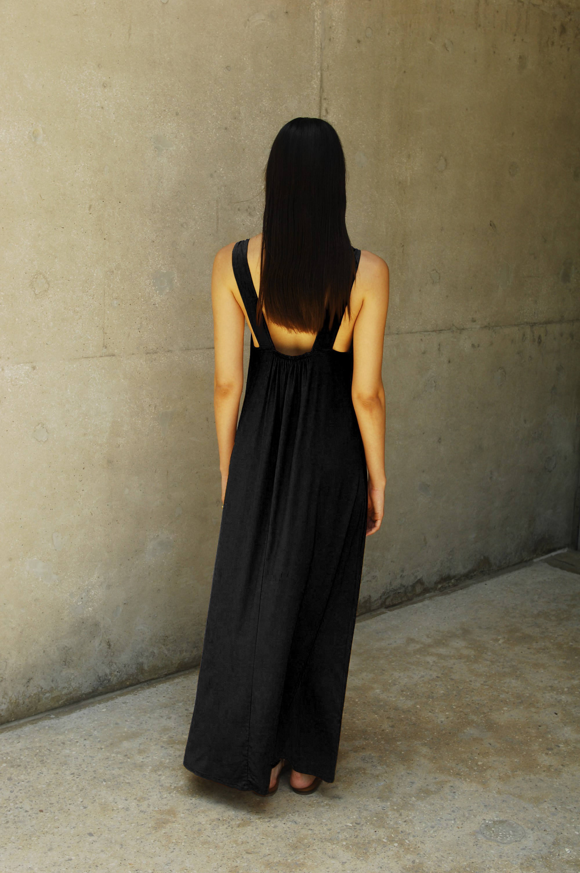 Jouri Maxi Dress - Chic A-Line Black