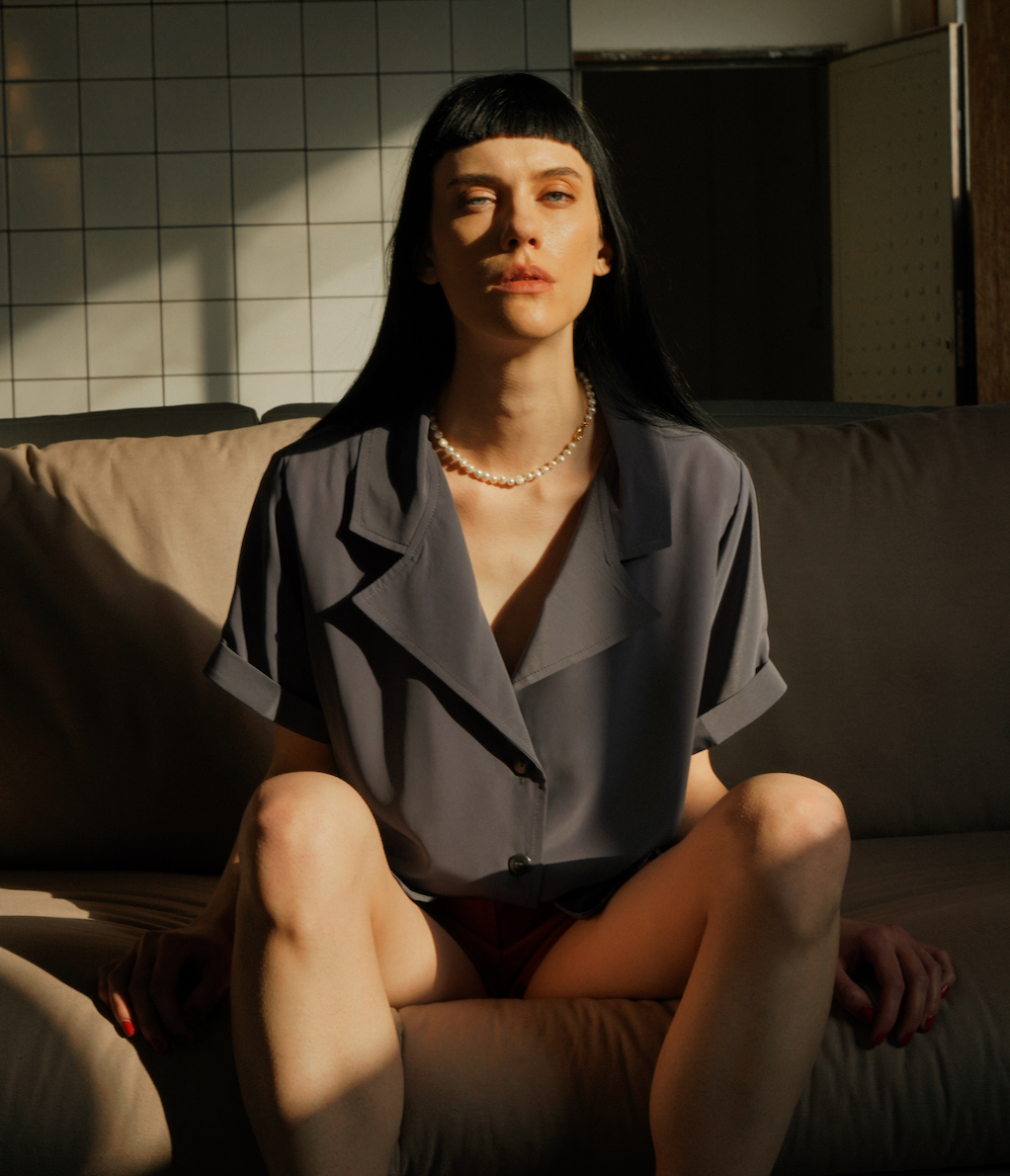 Pam Short Sleeve Viscose Shirt - Dark Grey