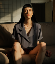 Pam Short Sleeve Viscose Shirt - Dark Grey