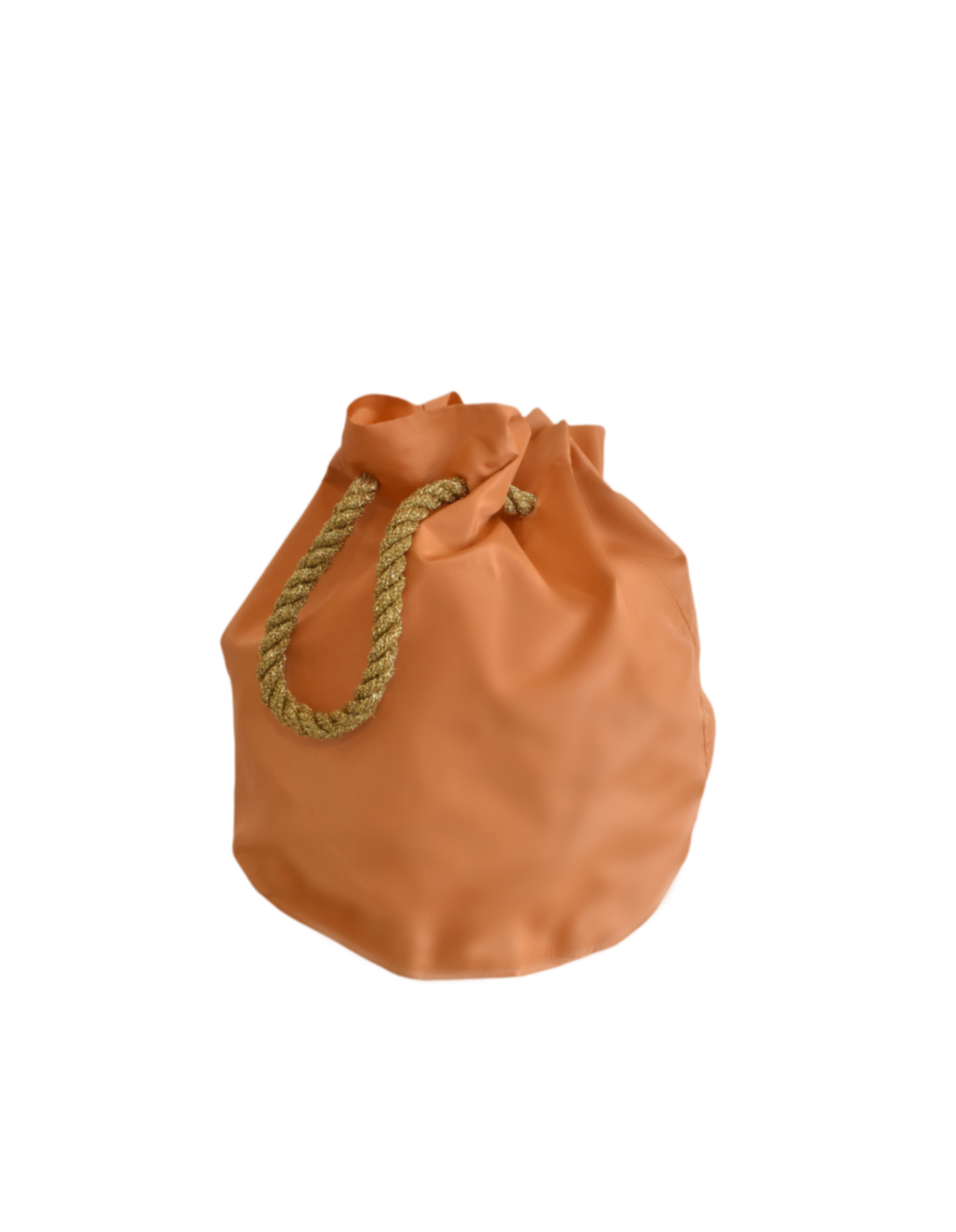 Clara Silk Bucket Handbag - Melon