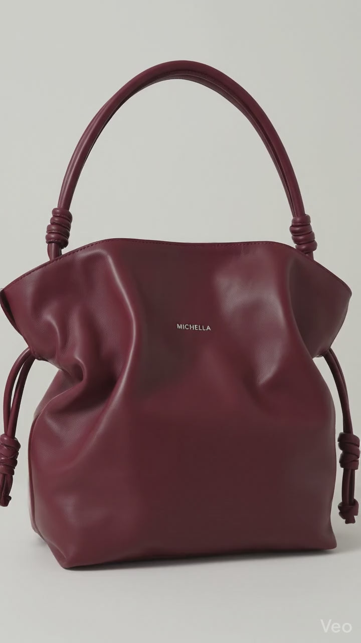 Rumi Leather Handbag - Burgundy