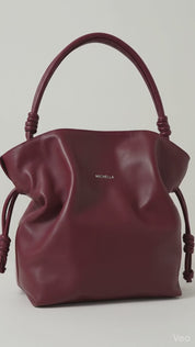 Rumi Leather Handbag - Burgundy