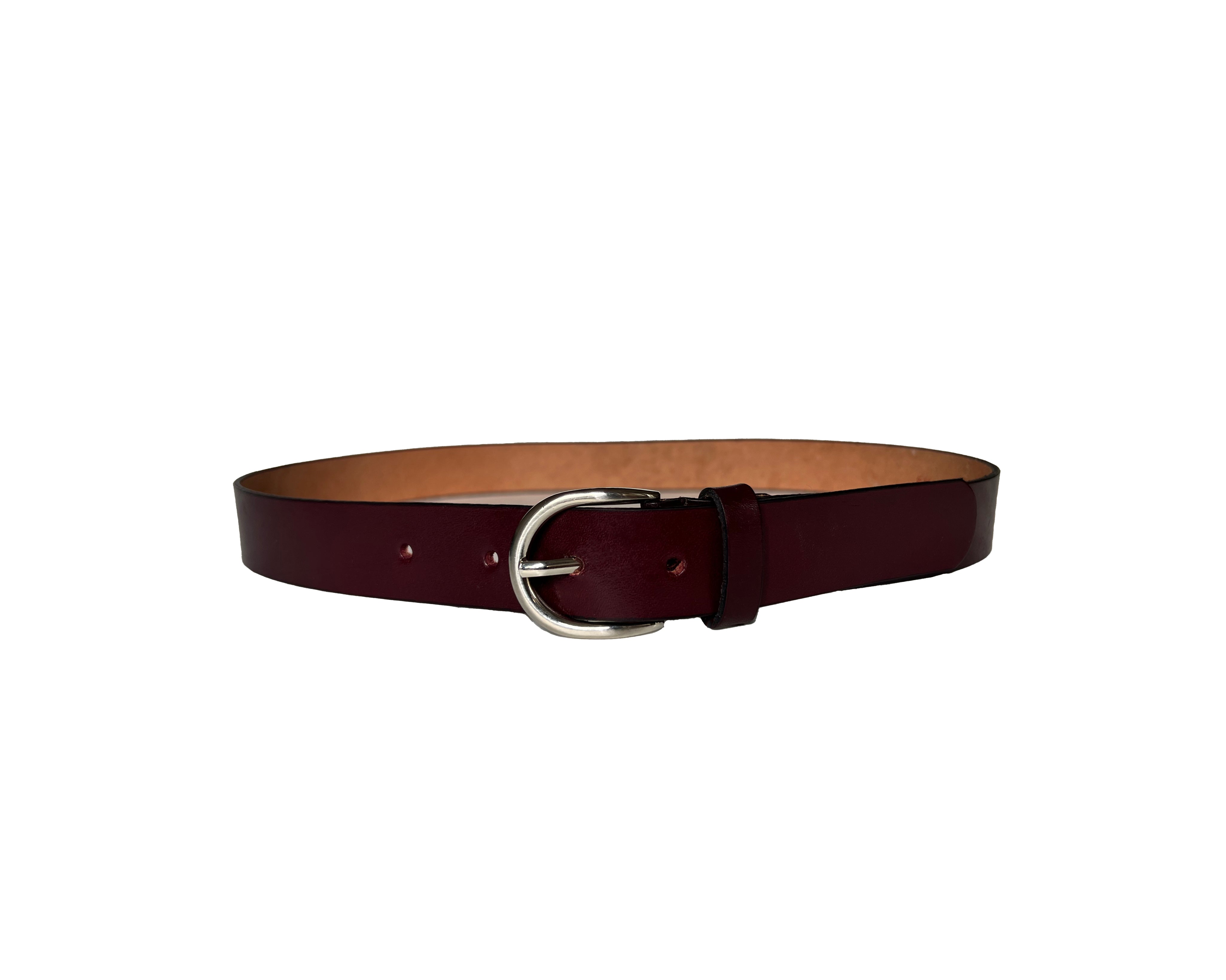 Signature Leather Belt - Burgundy