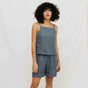 Kaia Linen Shorts - Teal