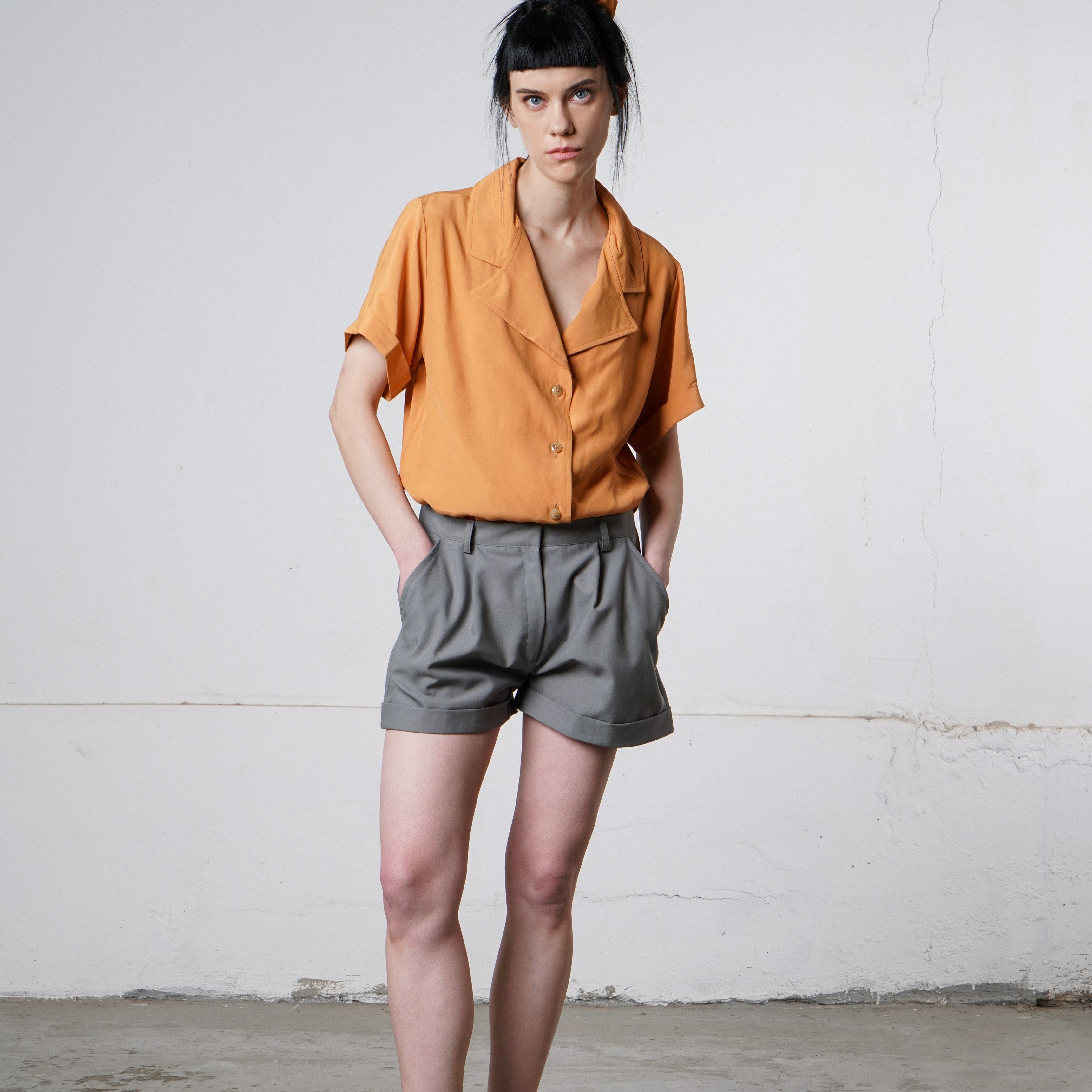 Leyla Cotton Shorts - Grey