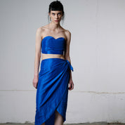 Denise Taffeta Crop Top - Electric Blue
