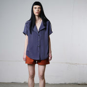 Pam Short Sleeve Viscose Shirt - Dark Grey