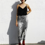 Patterned Silk Slip Skirt