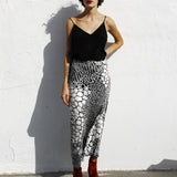 Patterned Silk Slip Skirt